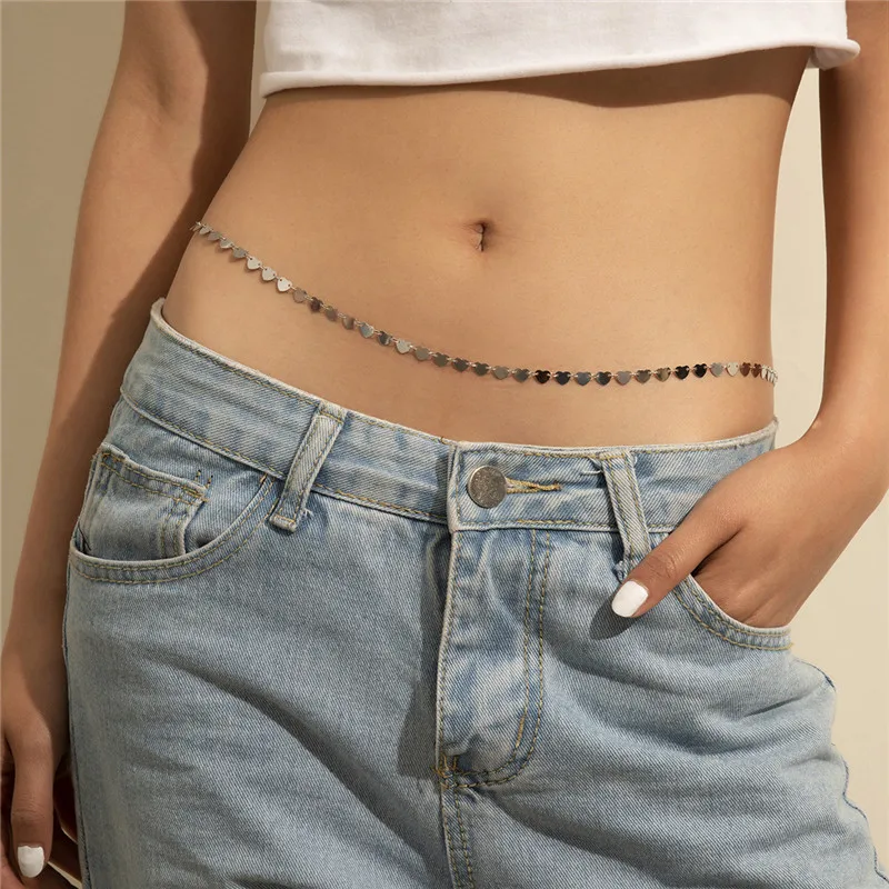 

New Trend Personality Tassel Disc Waist Chain Women's Temperament Metal Chain Single Layer Simple Body Chain
