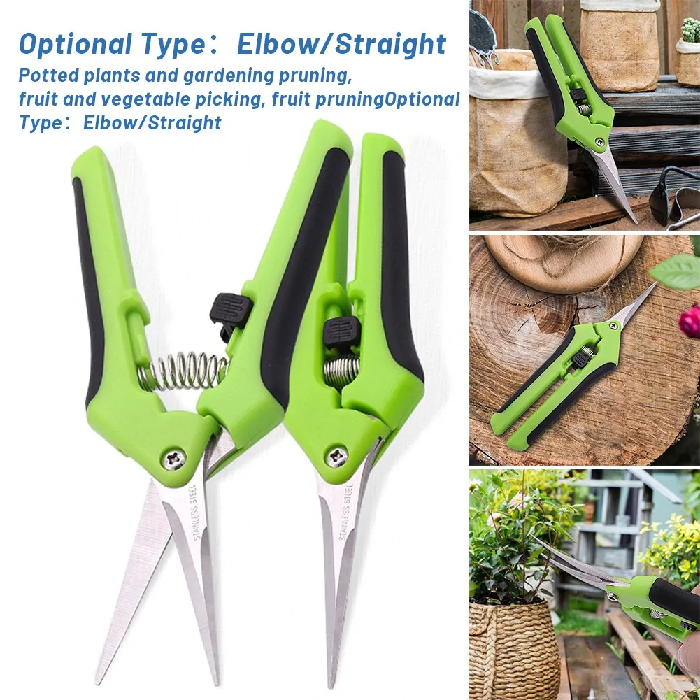 

Straight/elbow Pruning Shears Flower Garden Pruning Secateurs Bonsai Thinning Stainless Steel Pruning Tool Pruning Shears Snips