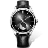 borman brand luxury mens watch 80hour moon phase automatic mechanical watch leather bracelet wristwatch waterproof 50atm