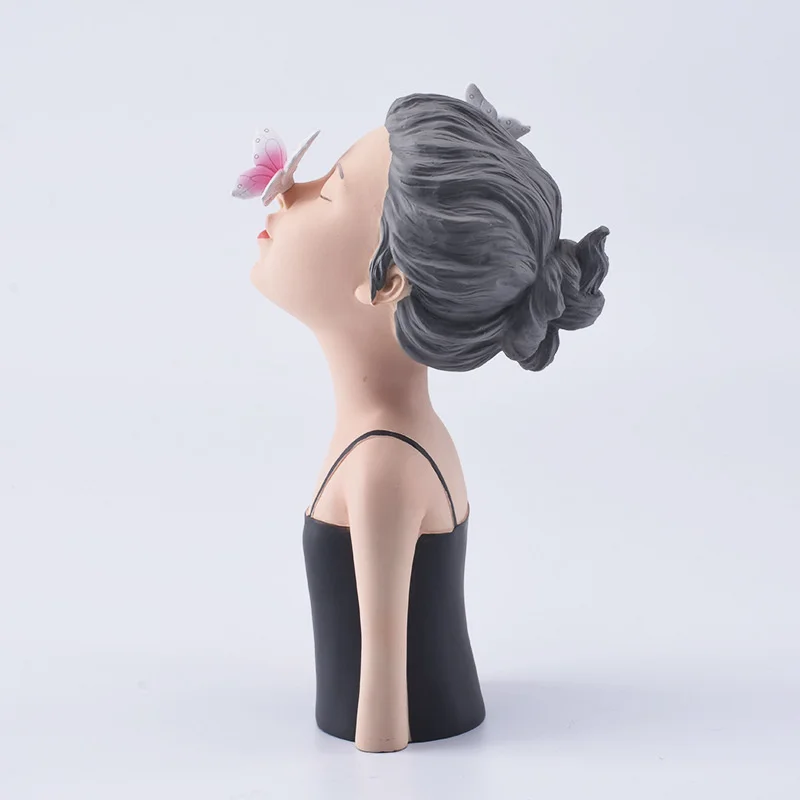 

Nordic Creative Lovely Girl Resin Ornament Study Decoration Model Guest Room Home Furnishings table decor home decor Nordic