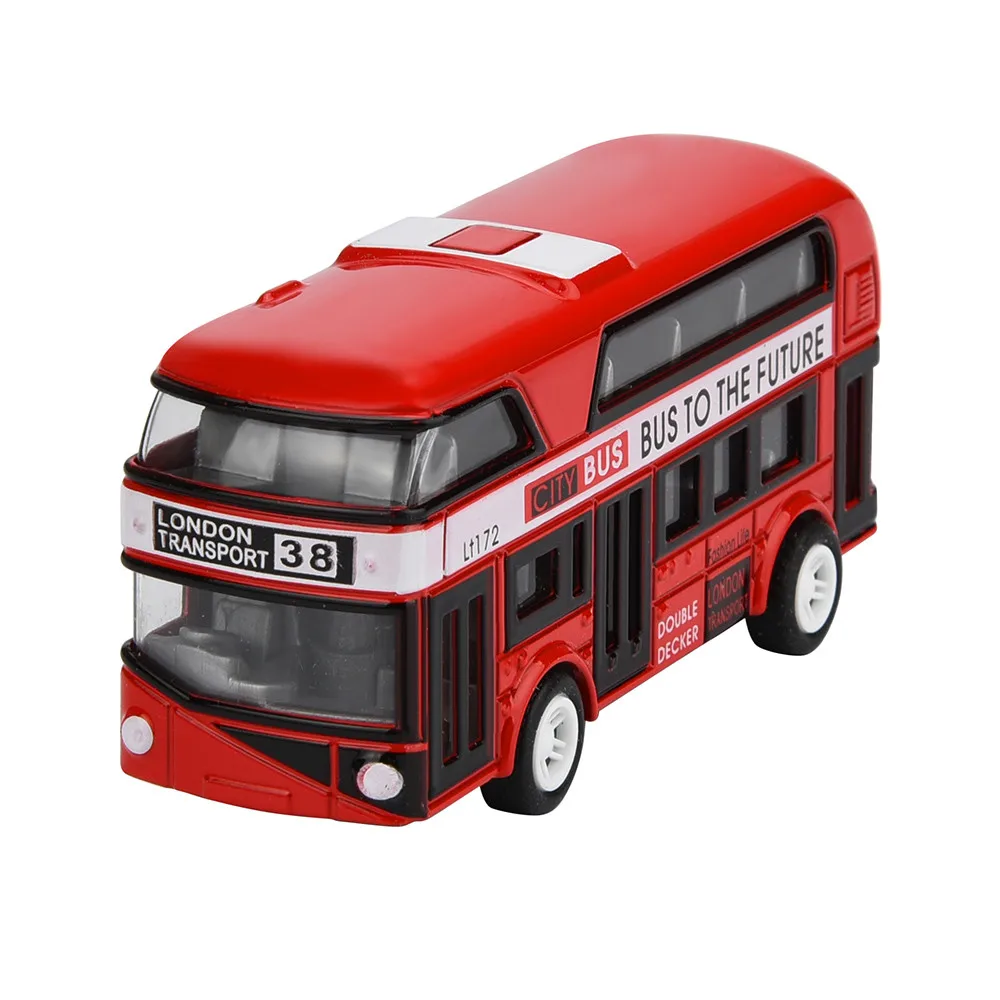 Модель двухэтажного автобуса из сплава литой городской автобус для детей 2018