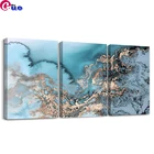 Набор для алмазной вышивки, квадратная абстрактная синяя Золотая волна, 3 шт.