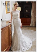 custom off shoulder mermaid wedding dresses vestidos de novia high neck lace appliques tulle formal bridal gowns suknia slubna
