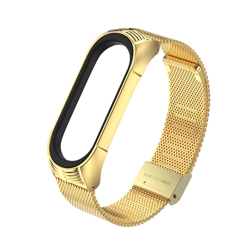 milanese-gold Для mi Band 4 ремешок в смарт-браслет для xiaom mi Band 4 металлический браслет для mi band 3 Srtap металлический Pulseira умные аксессуары - Цвет: milanese-gold
