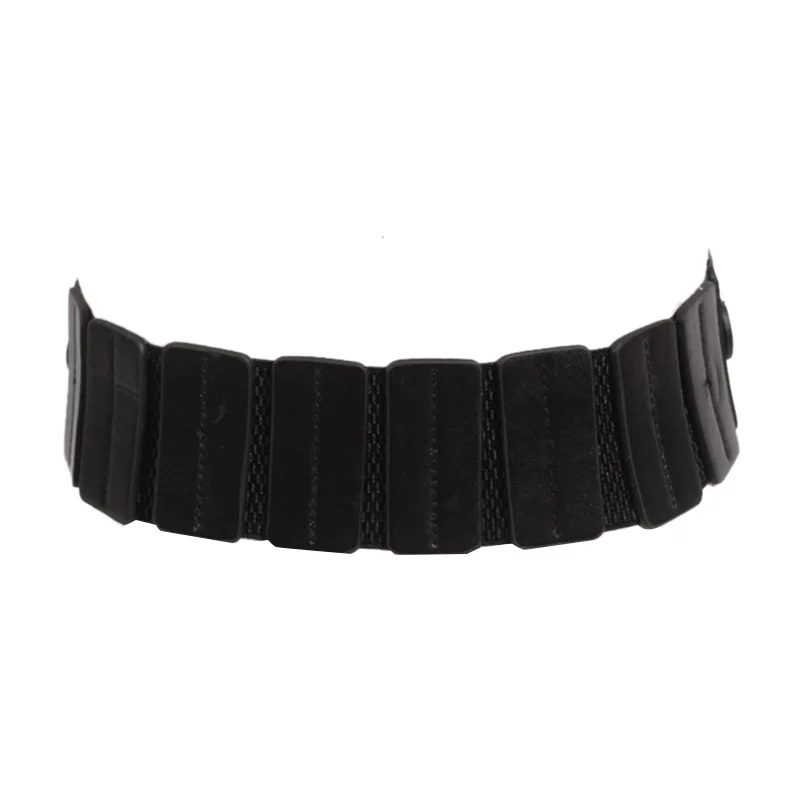 

Leather High Belt Ladies Retro Belt Buckle Versatile Elastic Wide Belt Casual Waist Seal Decoration (Black)