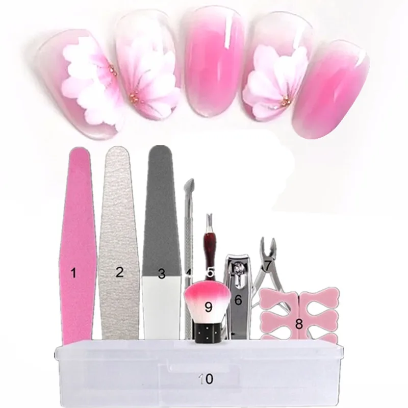 

9pcs/set Household Polishing Nail Clipper Stainless Steel Manicure Care Tool Nail Tool Kit