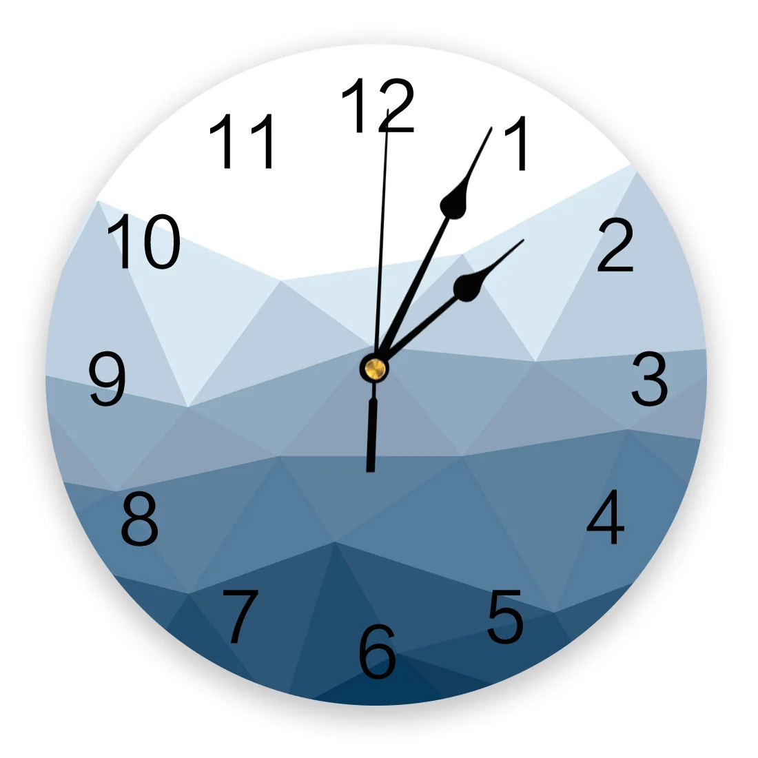 

Часы настенные треугольные градиентные голубые, Креативные украшения для дома и офиса, для гостиной, спальни, детской комнаты