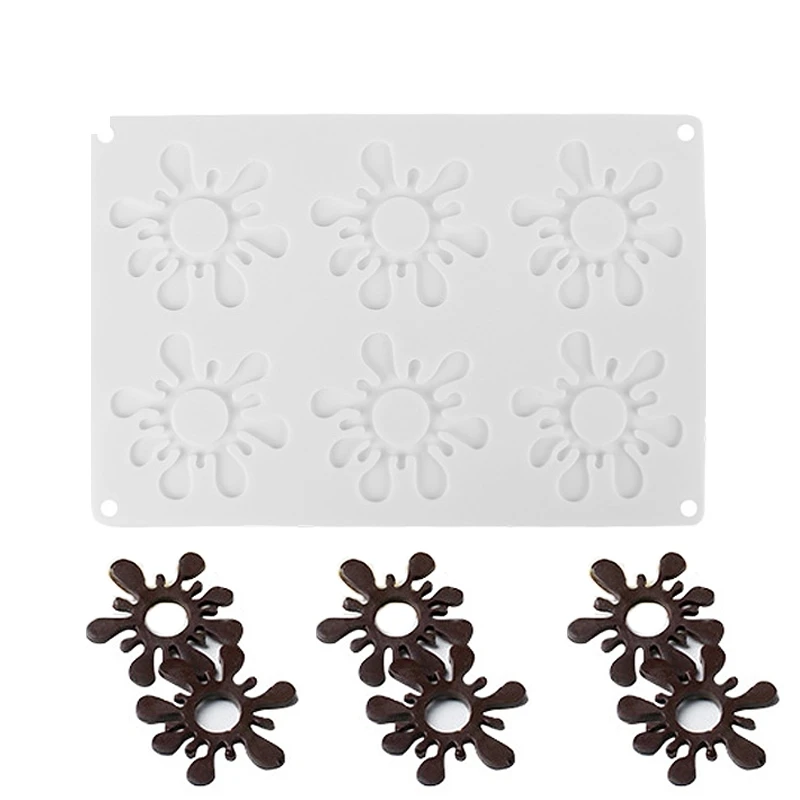 Шоколадная форма Снежинка цветы силиконовые формы украшения торта инструменты
