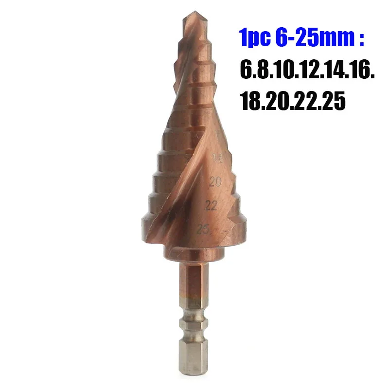 OMY HSS-CO M35 шестигранный хвостовик спиральный паз Шаг сверло металлический конус Шаг сверло из нержавеющей стали Отверстие пила отверстие резак