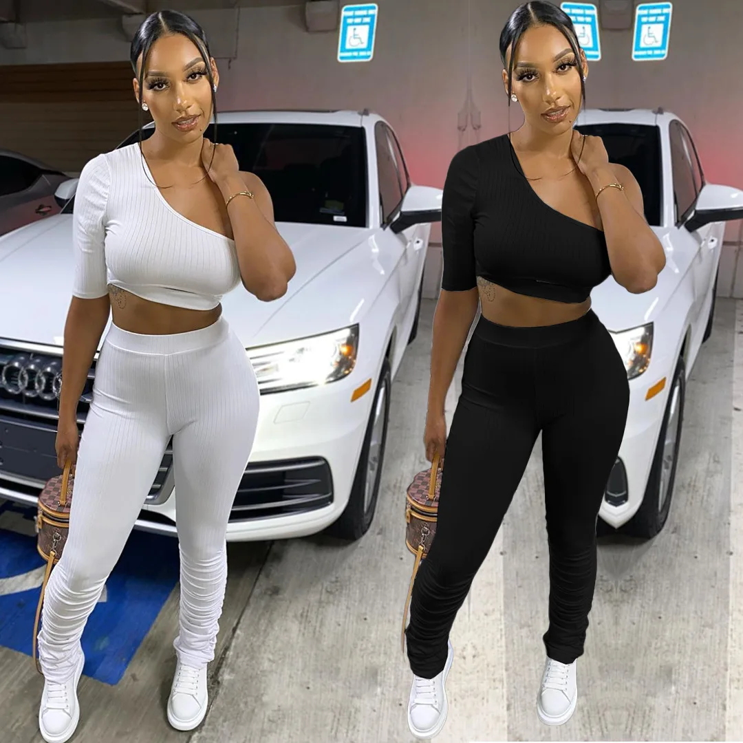 

2021 женский модный костюм, новейший тонкий офисный костюм с одним рукавом и складками для женщин