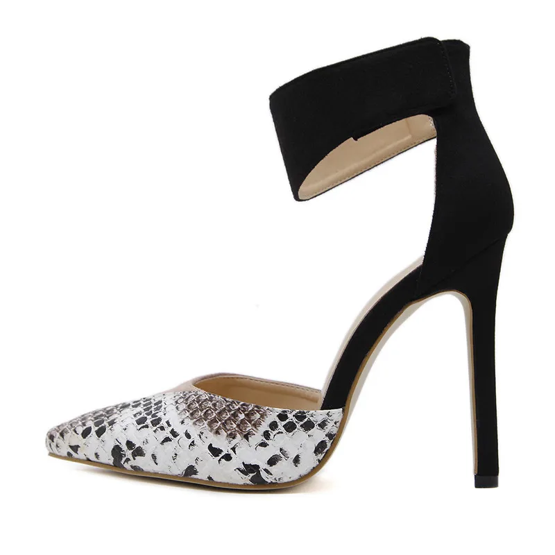 Женские туфли-лодочки со змеиным узором SWQZVT кожаные вечерние туфли на высоком