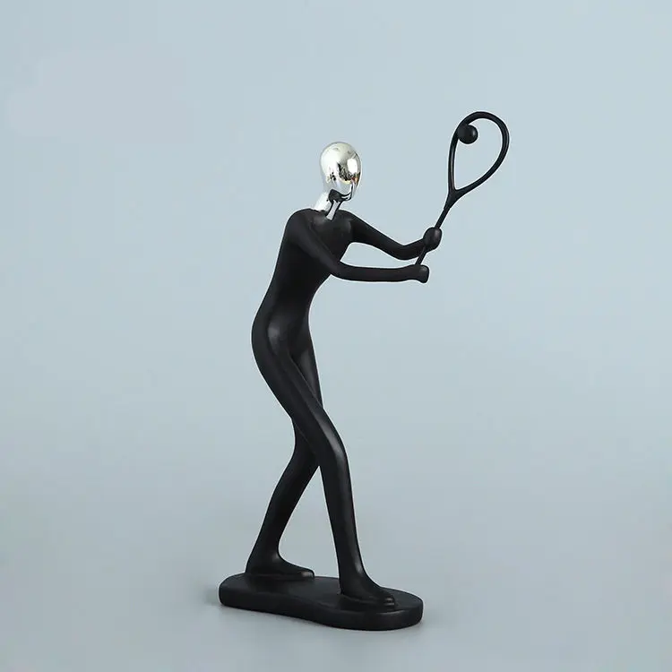 [Artigianato] scultura astratta moderna sport giocatore di Tennis figura modello statua arte scultura resina Figurine decorazioni per la casa regalo