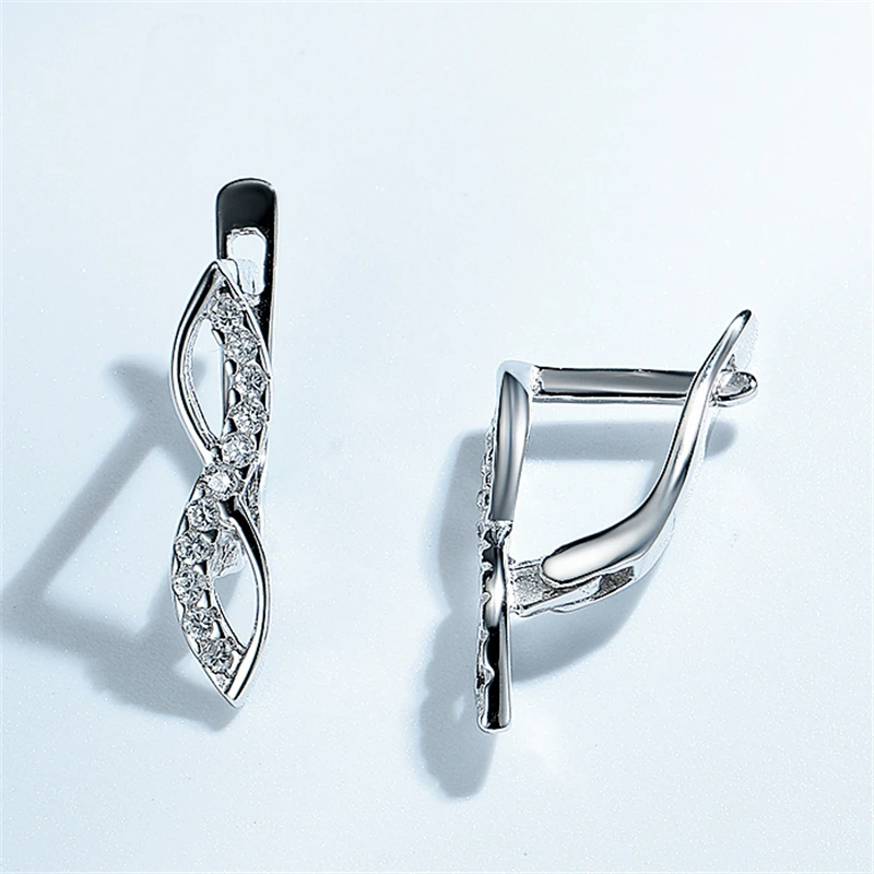 Серьги кольца из серебра 925 пробы с фианитом|Серьги-кольца| |