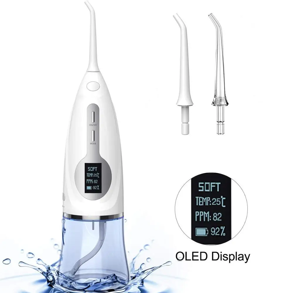 USB Перезаряжаемый ирригатор для полости рта oled-дисплей водная Флоссер переносная