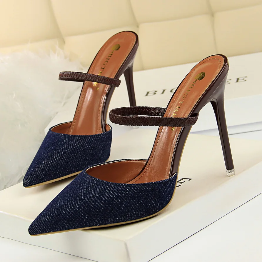 Plardin New Women Concise Fashion Ankle Strap Shoes Woman Pointed Toe Thin Heels Women's Buckle Slingbacks Pumps High | Обувь