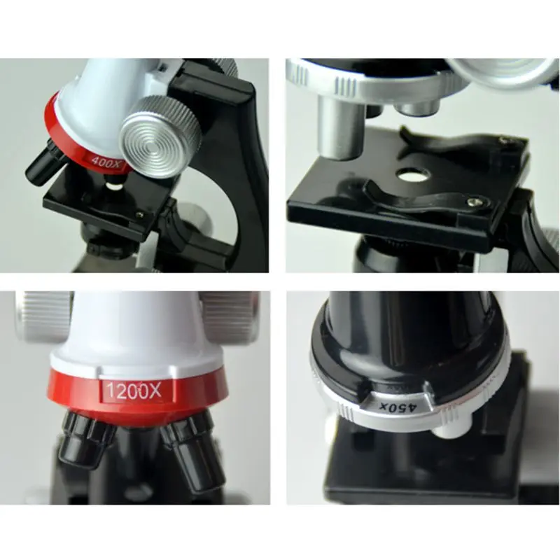 

Kids Microscope, 1200x, 400x, 100x Magnification Children Science Microscope Kit R7RB