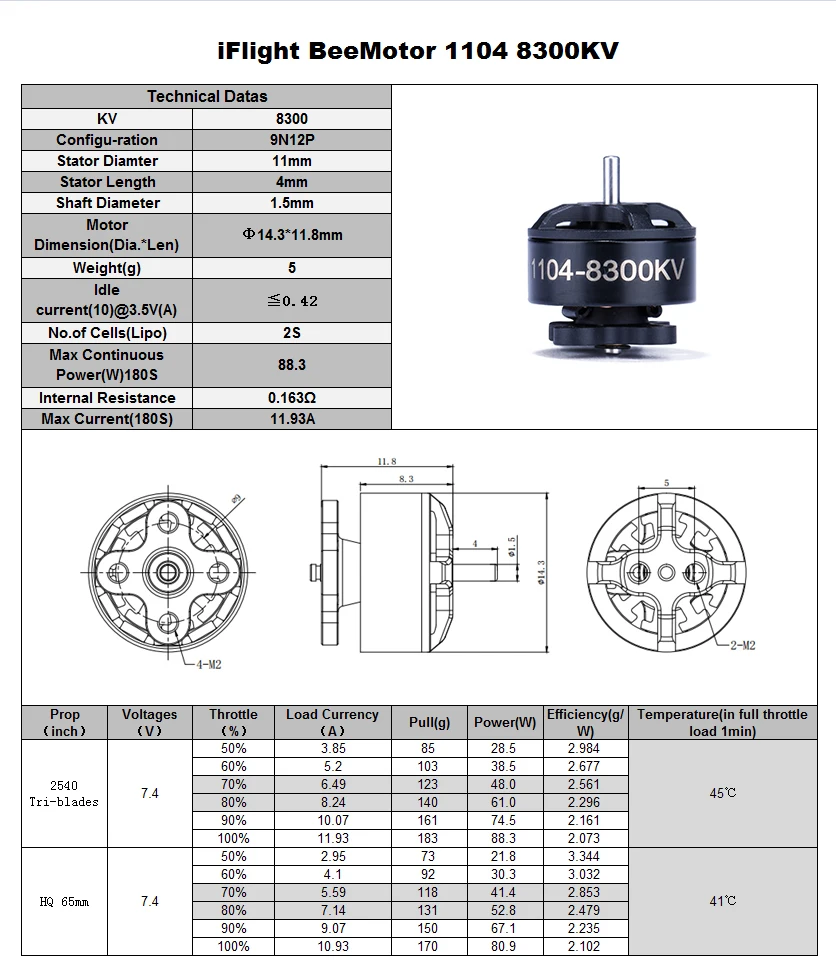IFlight BeeMotor 1104 9500KV/4200KV/8300KV/5000KV 2S FPV Бесщеточный двигатель с вилкой совместимый gemfan 1940 prop для FPV Дрон комплект