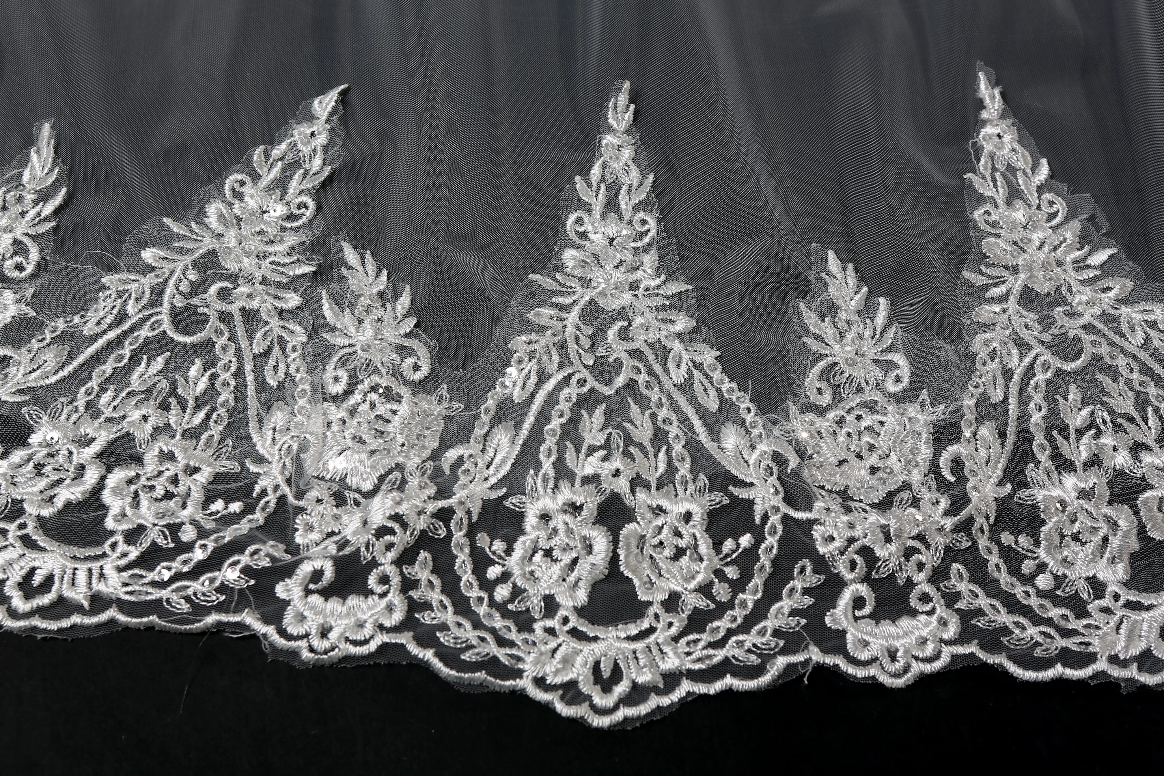 Роскошная свадебная фата длиной 3 метра с цветами однослойный свадебный