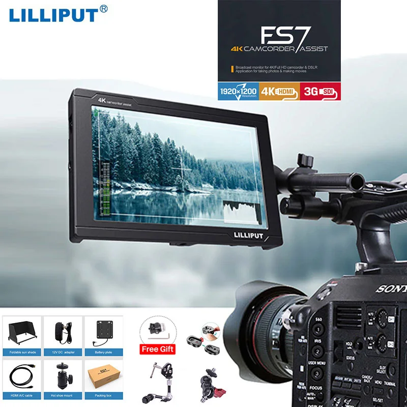 Монитор Lilliput FS7 с металлическим корпусом Full HD 7 дюймовый SDI монитор кабелем 4K HDMI
