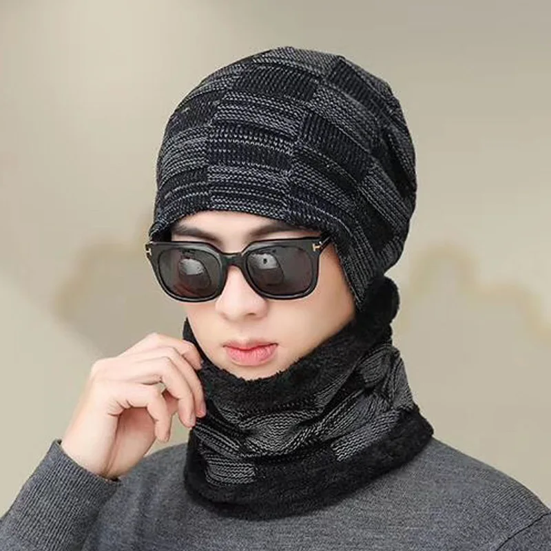 Корейская версия утолщенные и теплые вязаные шерстяные шапки для осенних зимних
