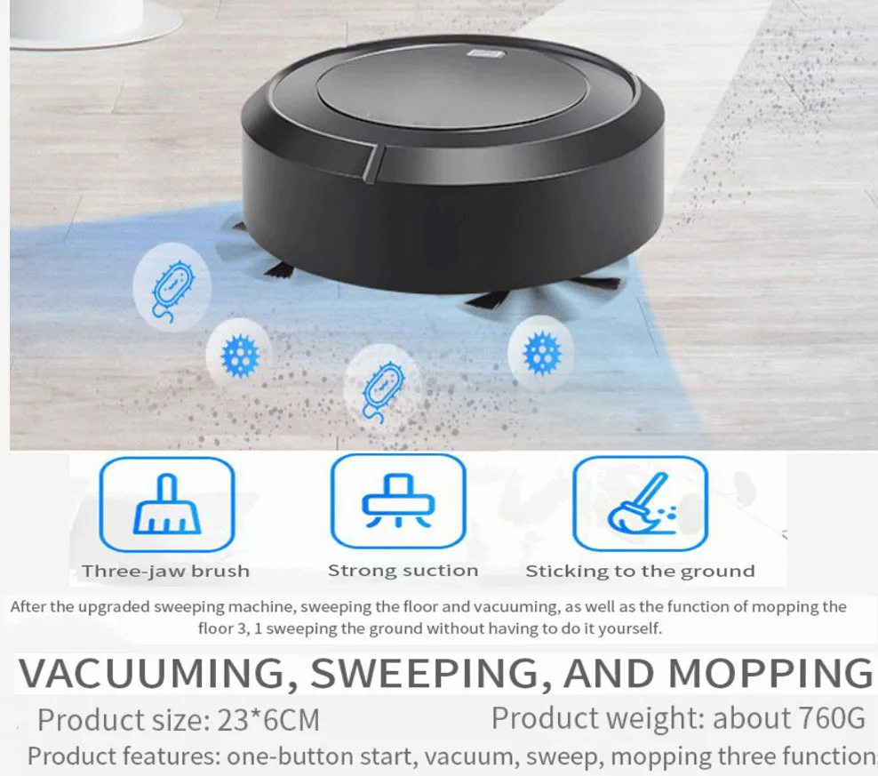 Креативный автоматический подметальный робот-пылесос с USB зарядкой беспроводной