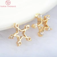 6936pcs 1313mm 24k gold color brass with zircon star charms pendants high quality diy jewelry findings accessories