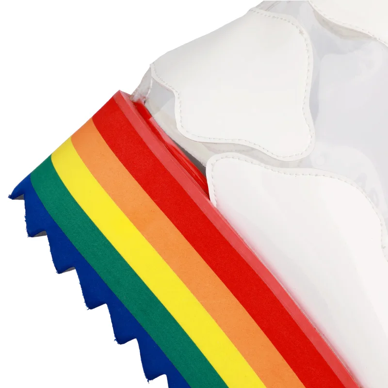 

2020 Rainbow Ankle Boots High Platform Heels Short Boots Nightclub Cake Bottom Ladies Shoes Thick Sole Transparent PVC Booties