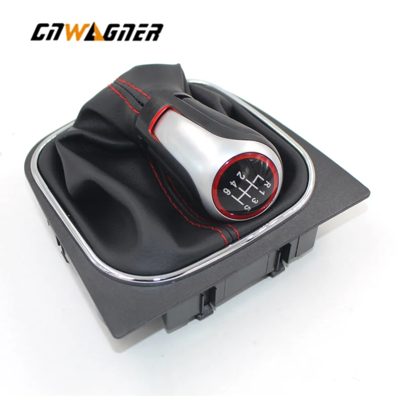 

FOR golf 6 Genuine Leather Car Manual Gear Shift Knob 5 6 Speed handle ball boot For VW Volkswagen Golf 6 MK5 MK6 Matte Pa