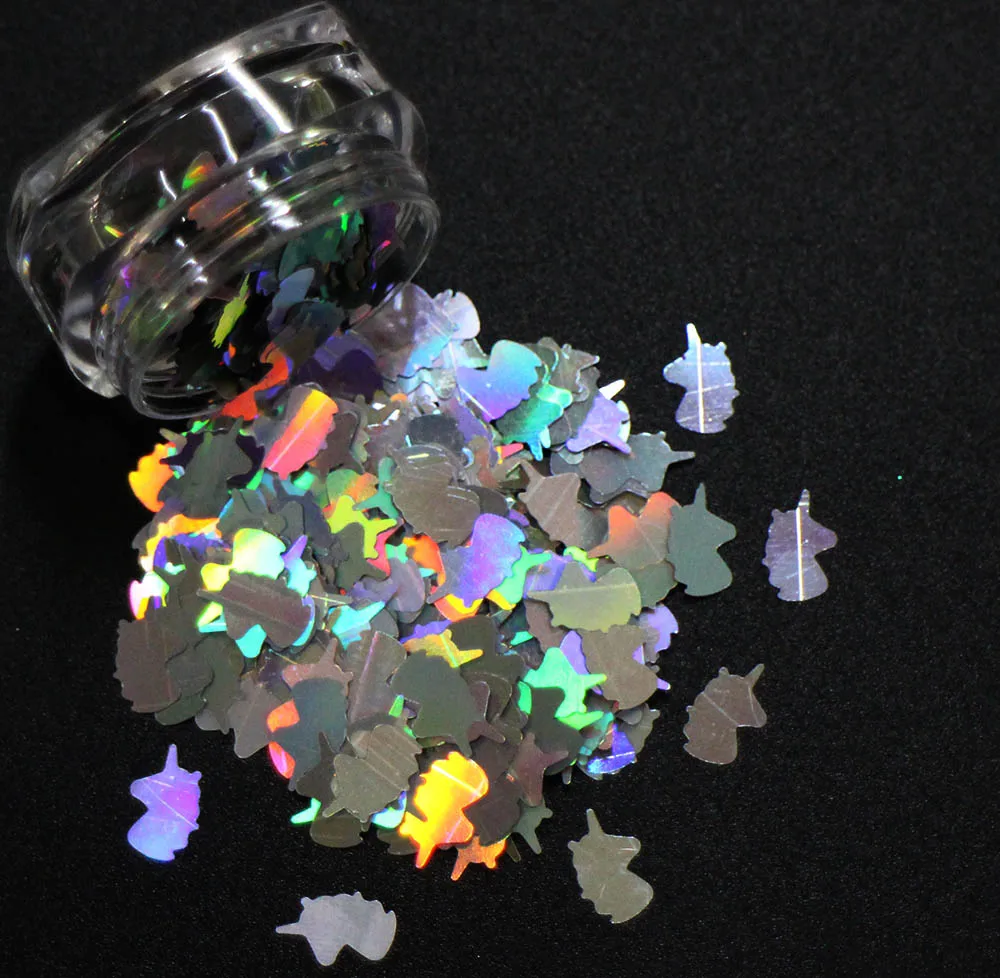 14 цветов! 8 мм Единорог формы пайетки переливчатая Радуга блестящие ломтики 3D