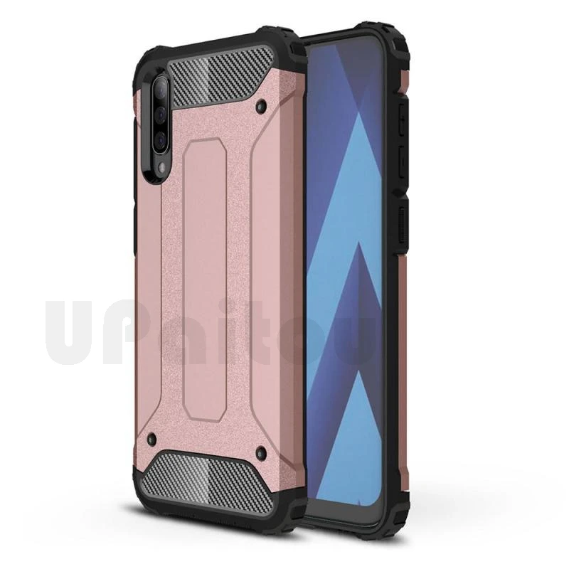 Rose Gold UPaitou прочный двойной армированный чехол для samsung Galaxy A70 A50 A40 A30 A20 A10 чехол сверхпрочный противоударный чехол Гибридный Жесткий PC TPU - Цвет: Rose Gold