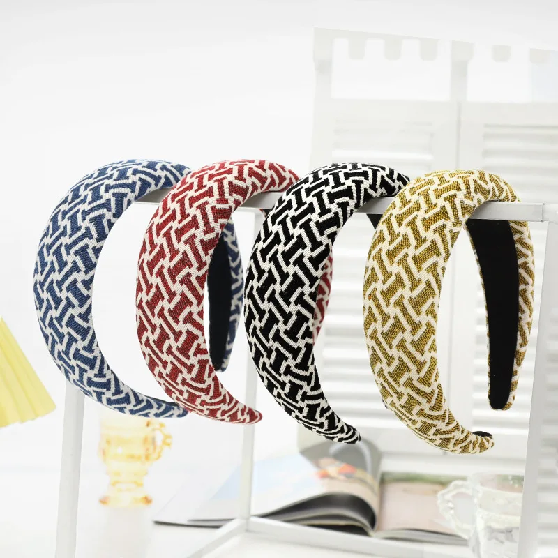 

Vintage Letter Printing Hair Bands Soft Sponge Hair Hoop For Women Girls Headdress Fashion Hair Accessories Hair Clip