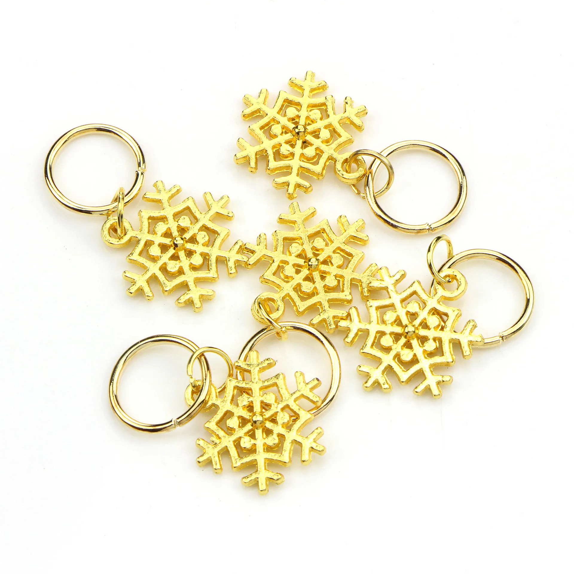 50 штук пакет Золотое рождественское яблоко кольцо для волос коса дреды из бисера