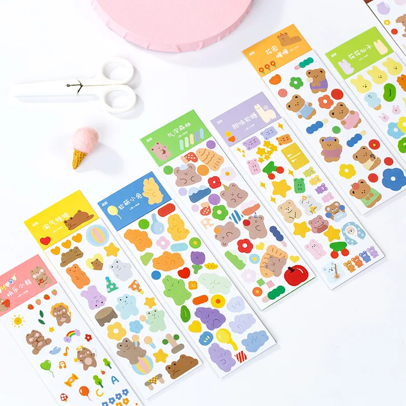 

Bubble Forest Cartoon Japanese Stickers Coated Paper, PVC Material Deco Sticker Aesthetic Children's Hand Account Material