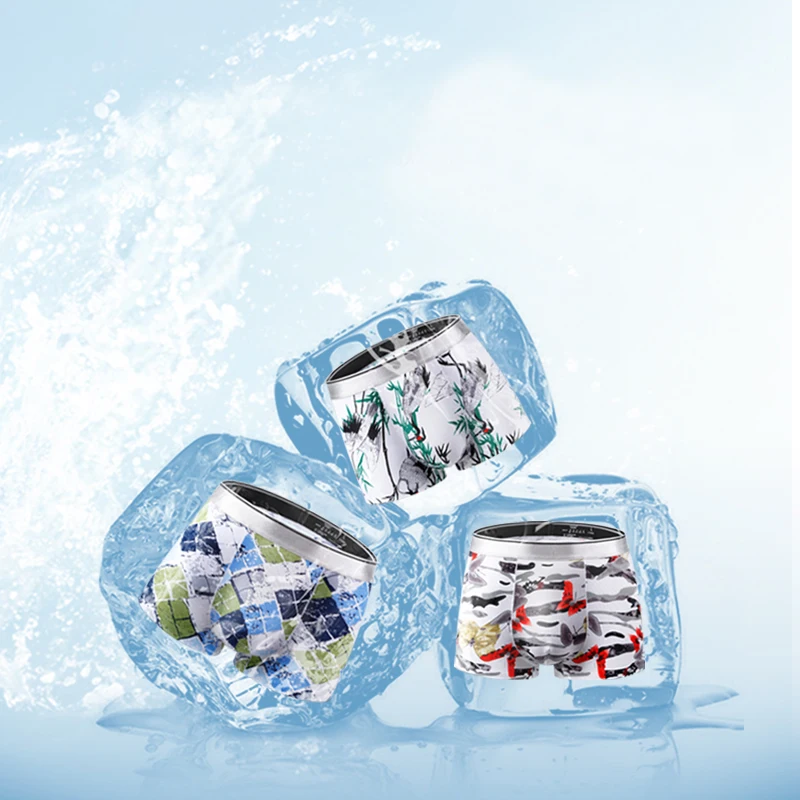 Мужские трусы-боксеры 4 шт./лот бесшовные очень мягкие пикантные из вискозы с