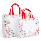 Многоразовая Складная женская сумка-тоут с цветочным принтом, экологически чистая Сумочка для покупок, Нетканый мешок для хранения продуктов, 1 шт.