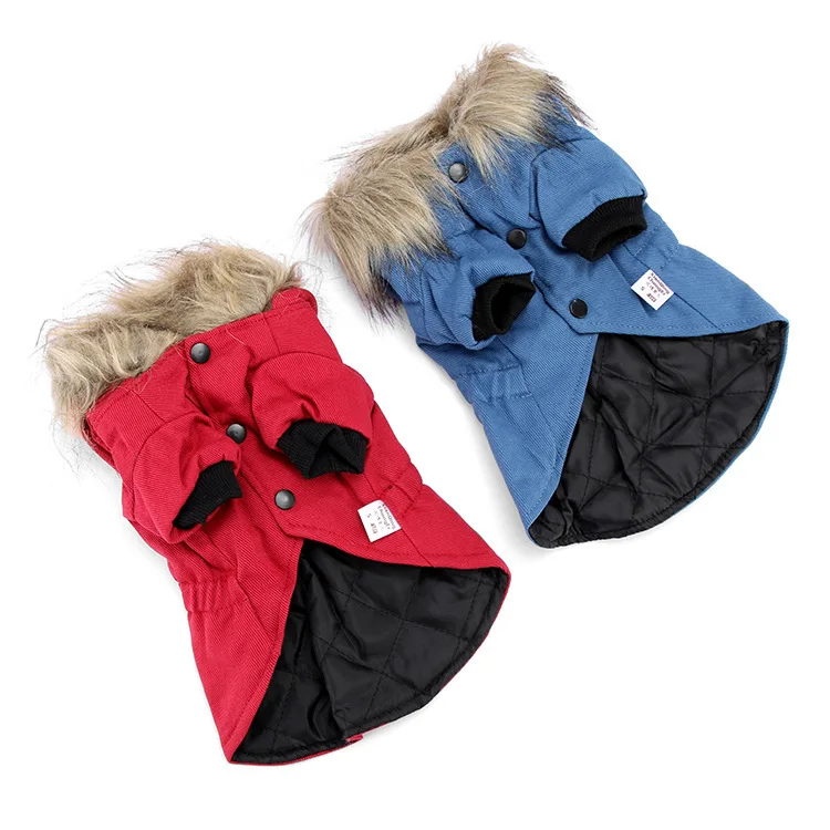 2018 новая стильная зимняя одежда для домашних животных меховой ошейник плотная с