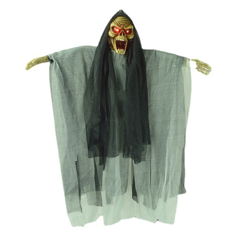

Glowing Sounding Floating Ghost Halloween Decoration Voice Control Light Emitting Sound Horror Ghost Mask Hanging Ghost