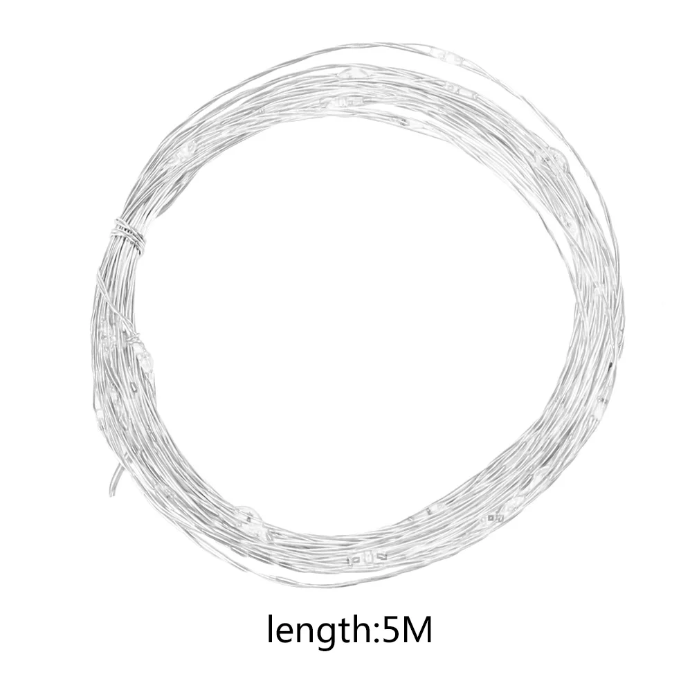 

Super Bright 5M 50LED Silver Wire Christmas Wedding String Fairy Light Lamp Powered By USB Holiday Decoration
