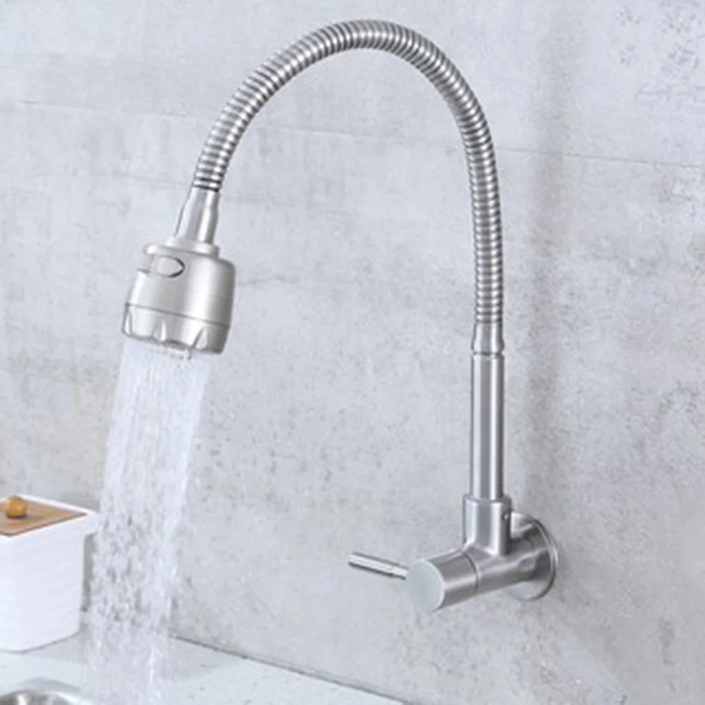 Кухонный настенный смеситель SUS304 Одноместный холодный кухонный 304 экономия воды