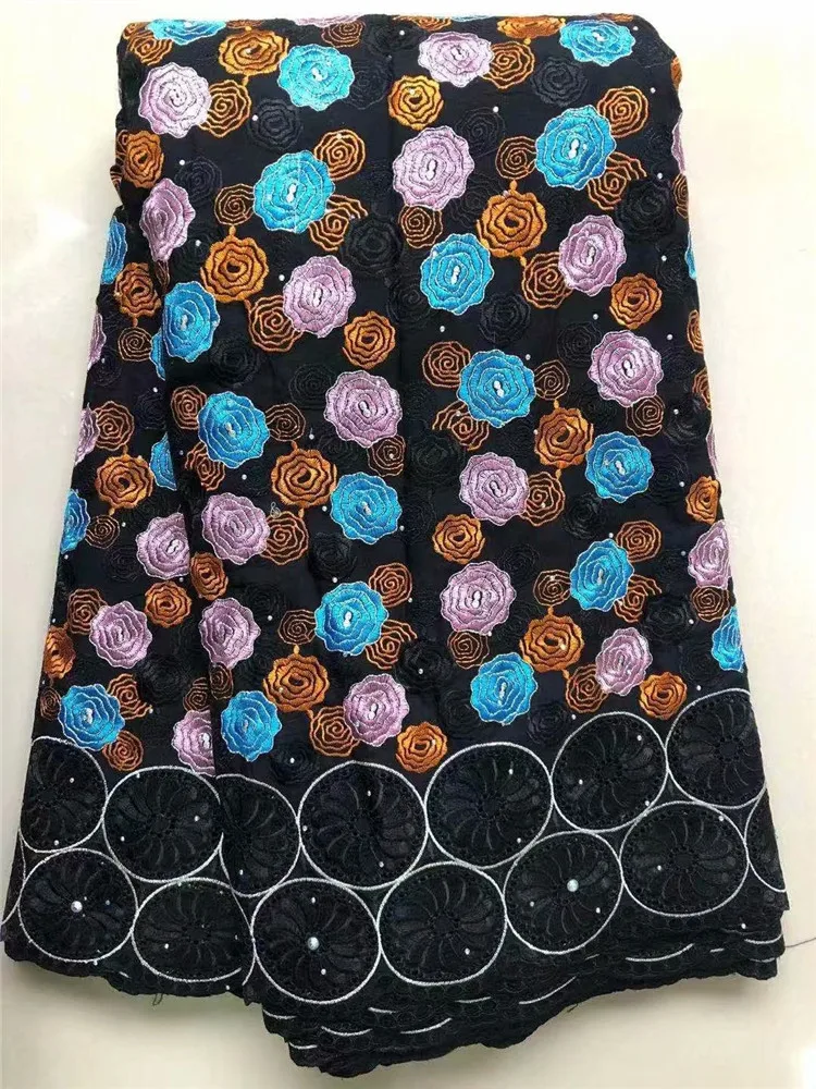 

Latest Fushia African Cotton Lace Fabric With Stones Embroidery Nigerian Swiss Voile Lace In Switzerland 5yards FW33
