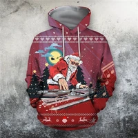redblue santa dj 3d all over printed hoodies zipper hoodie women for men pullover streetwear christmas costumes