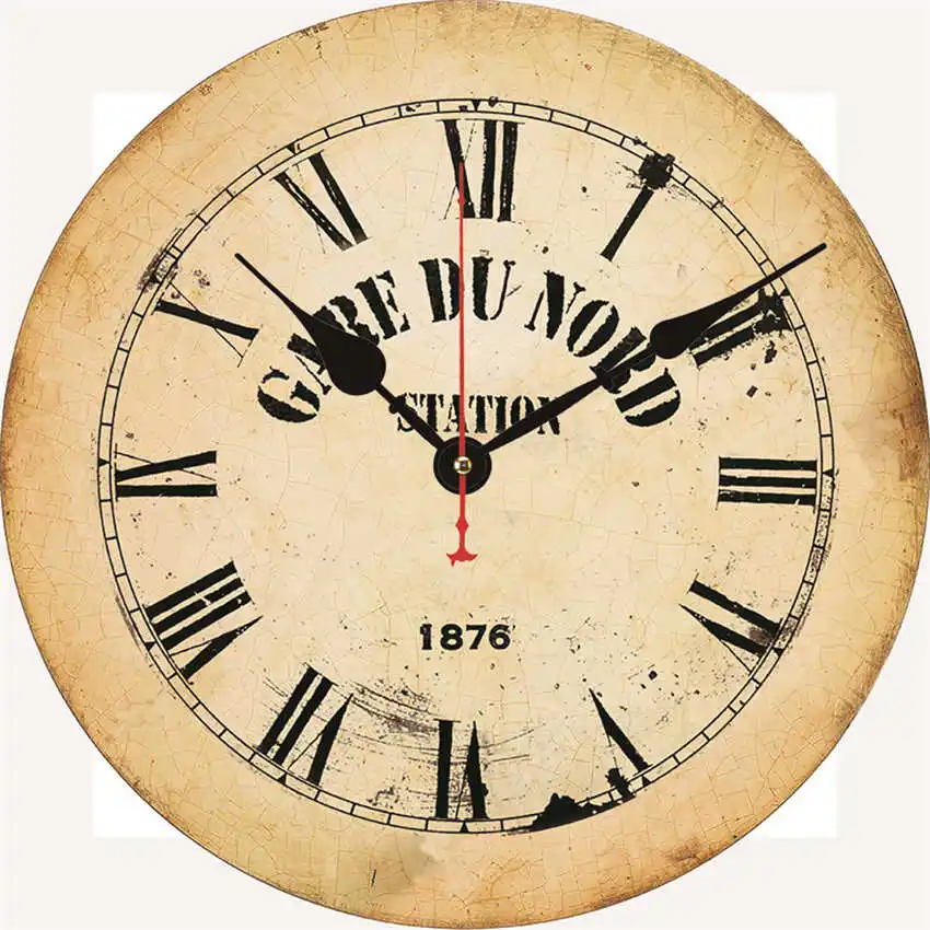 Letter Clock R Парижская башня настенные часы, настенные часы Бесшумный ход, круглые Настенные часы, потертые ретро дома для декора кухни, duvar saati - Цвет: Letter Clock R