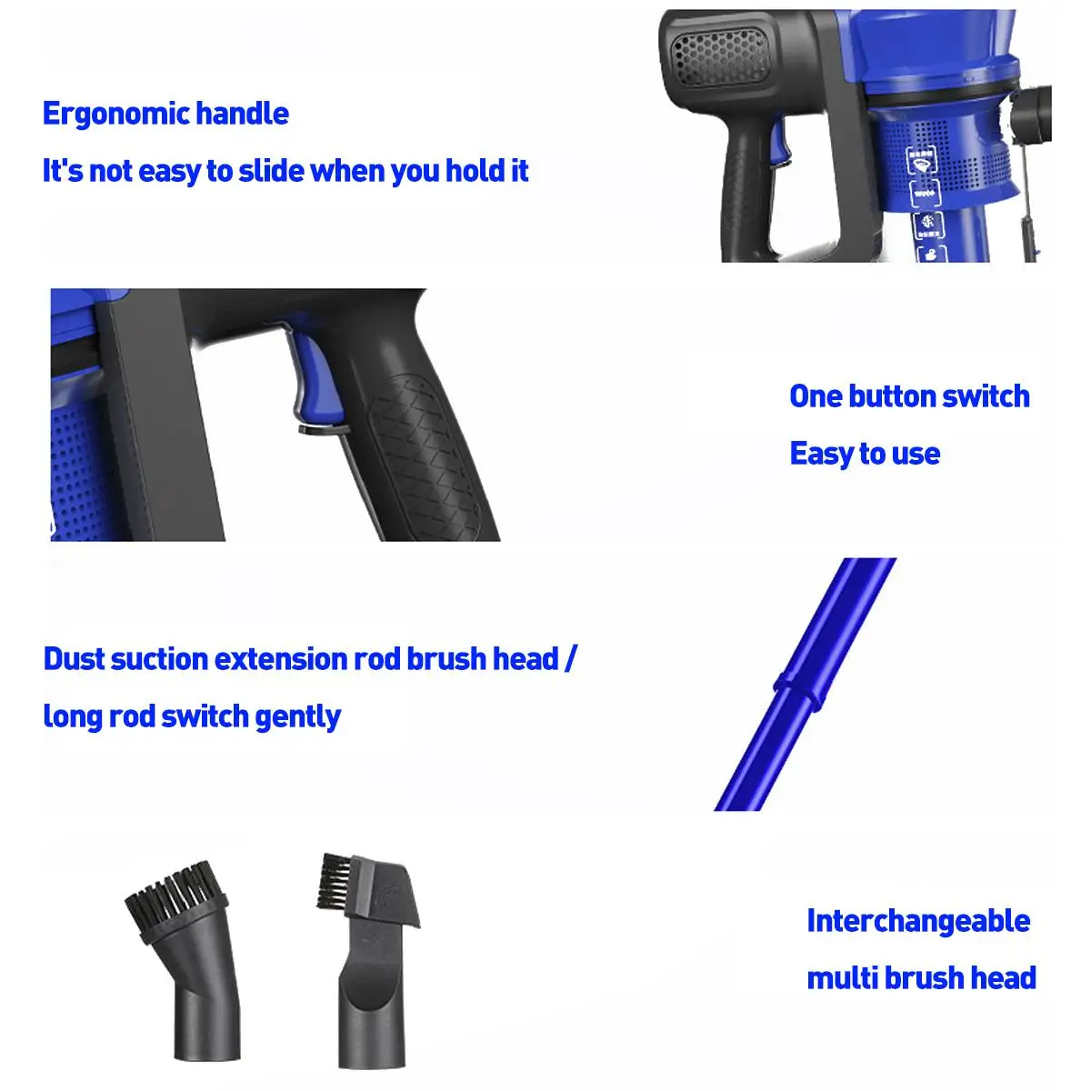 

Handheld Vacuum Cleaner 13800Pa Strong Suction Power Hand Stick Aspirator with 1L Big Dustbin For Home Floor Carpet Dust Sweeper