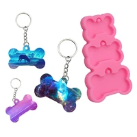 silicone mold for resin epoxy 3 hole dog bone keychain photo pendant making moulds diy crafts supplies