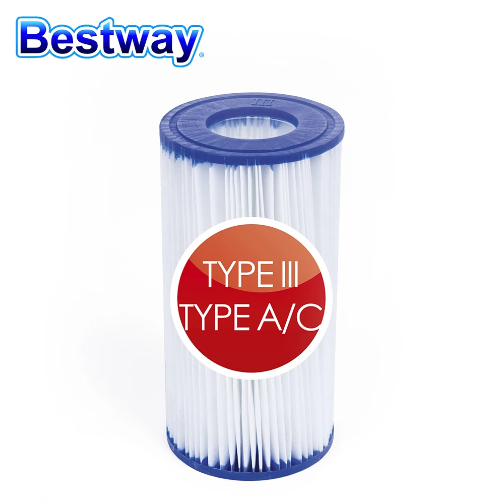 Фильтрующий картридж Bestway 58012 для бассейна, ежедневный уход, легко заменяемый фильтр типа A/C, Сменный фильтр для бассейна