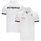 Мужская дышащая Повседневная футболка с коротким рукавом, летняя футболка с отворотом фаната автомобиля, сезон 2021 Для AMG Petronas Motorsport F1 Team Racing GP