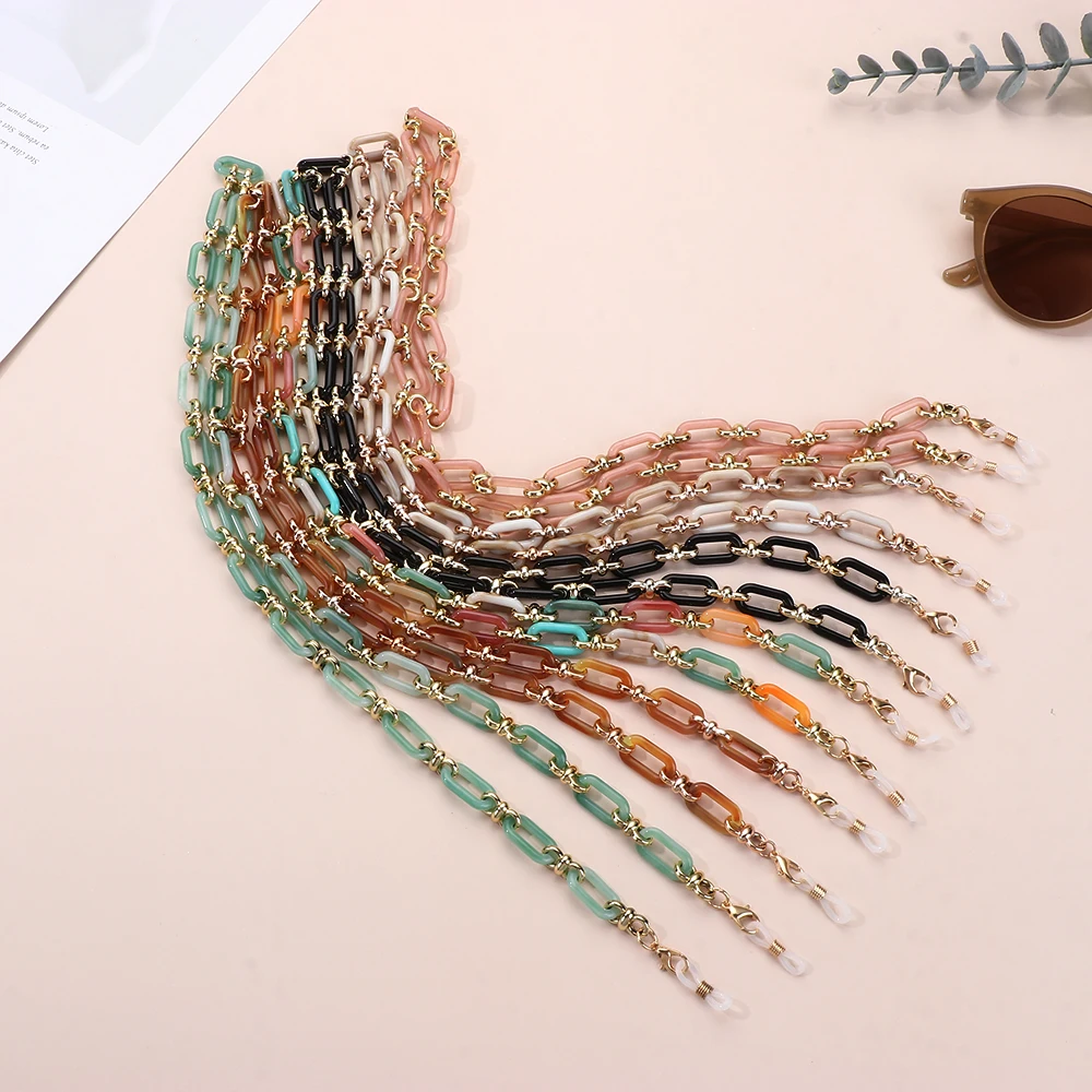 Цепочка для очков из акриловой смолы Нескользящая металлическая цепь шейный