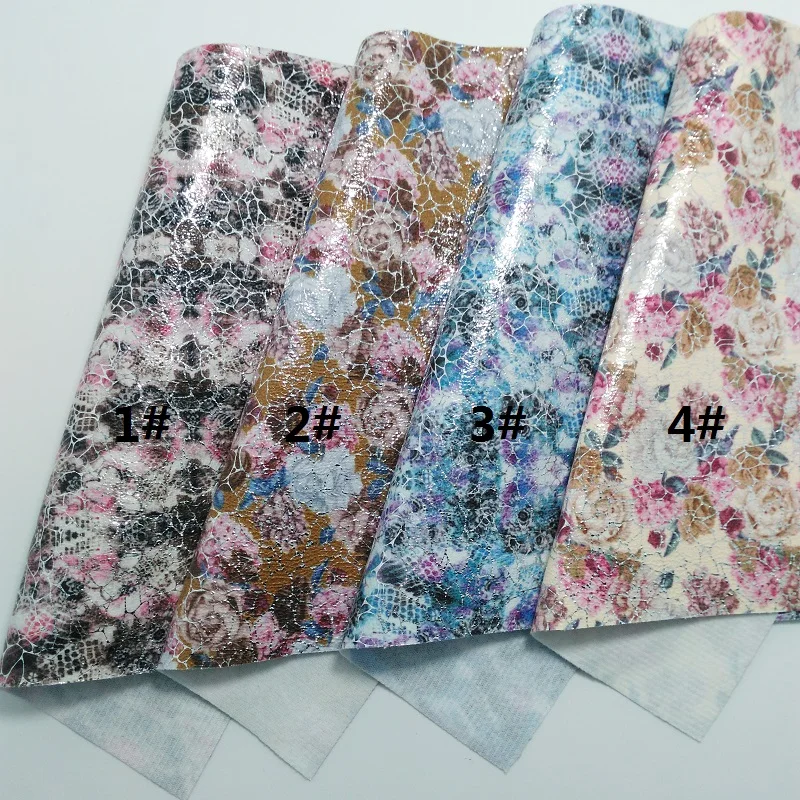 1 шт. 21 х29 см синтетический Letaher Cuero принт цветы кожа для изготовления бантов