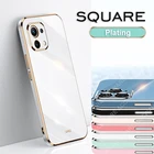 Роскошные Силиконовые чехлы чехол MI 11 Lite Pro 11i с покрытием, кольцевой держатель, Защита камеры, квадратный чехол для Xiaomi mi 11 Lite Ultra Pro 11i сяоми ми 11 лайт про ультра 11i чехлы