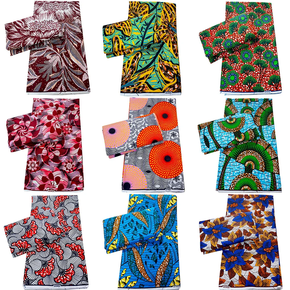 

African fabric wax print 6yard high quality pagne real wax 100%cotton material African dresses sewing fabric